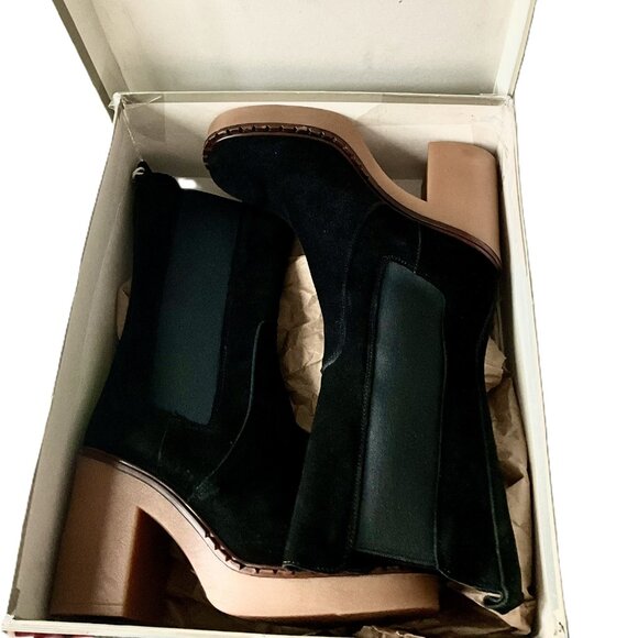 Nila & Nila Suede Platform Ankle Boots Black Made in Italy Size 38 - Picture 10 of 10